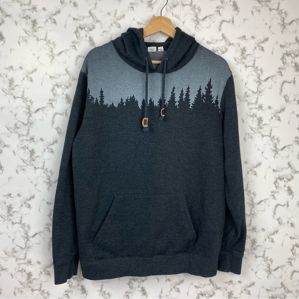 10 Tree Organic Cotton Blend Hoodie with Forest Silhouette